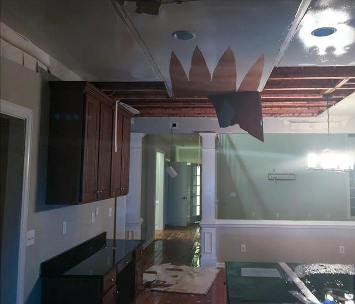 Kitchen damaged from rain damage