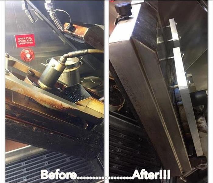 Before and after picture of a greasy stove